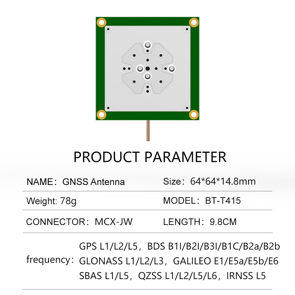 High-precision RTK five-star multi-frequency GPS L1B1 built-in ceramic antenna GNSS satellite positioning can be customized BT-T413 High-precision RTK five-star multi-frequency GPS L1B1 built-in ceramic antenna GNSS satellite positioning can be customized BT-T413